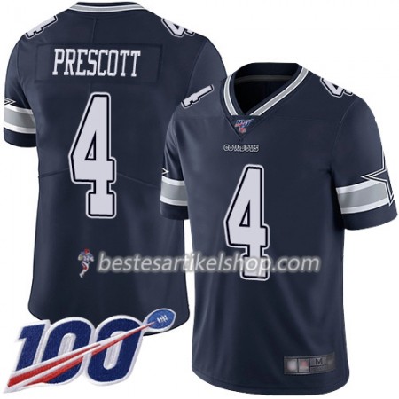 Herren Dallas Cowboys Trikot Dak Prescott 4 Nike Navy Blau 100th